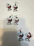 Snoopy hugging a heart 3D printed earrings