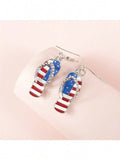 Patriotic rhinestone flip flops