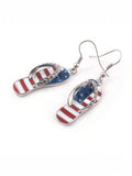 Patriotic rhinestone flip flops