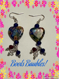 Glass flower heart earrings.