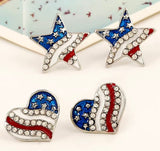 Stars and Stripes heart and star earrings