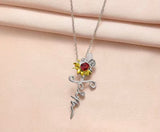 Sunflower faith rhinestone necklace