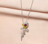 Sunflower faith rhinestone necklace