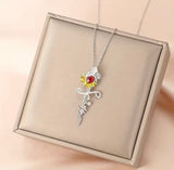 Sunflower faith rhinestone necklace