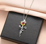 Sunflower faith rhinestone necklace