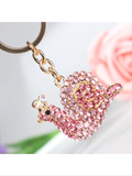 Rhinestone snail keychain