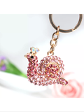 Rhinestone snail keychain