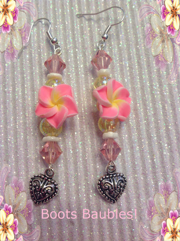 Polymer clay flower earrings