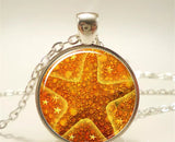 Starfish glass cabochon necklaces