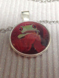 Frog glass cabochon necklace