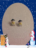 Snowman post earrings