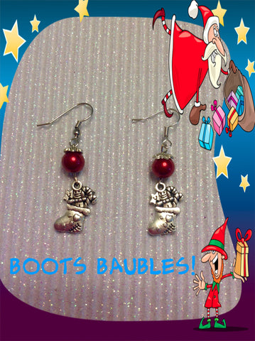 Christmas stocking earrings