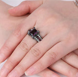 Black and purple cz ring size 6