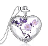 Purple dried flower necklace