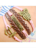 Bronze owl Leather style bracelets