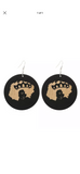 African woman wood earrings