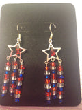 Red white and blue star earrings