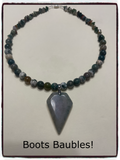 Blue agate charm necklace