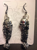 Skull and ball and chain earrings