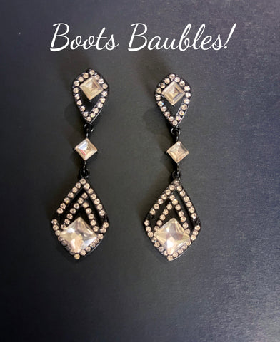 Black rhinestone earrings