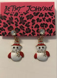 Betsey Johnson snowman rhinestone earrings