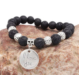 I love you lava rock stretch bracelet