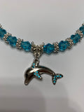 Ocean waves crystal  dolphin jewelry set