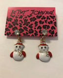 Betsey Johnson snowman rhinestone earrings