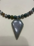 Blue agate charm necklace