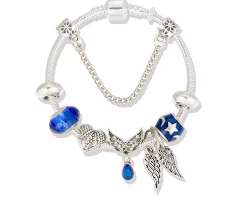 Angel wing European charm style bracelet