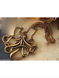 Octopus necklace in bronze