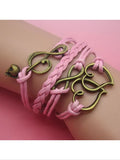 Pink or red  leather style bracelet