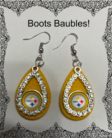 Steeler Rhinestone earrings