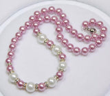 Pink and white pearl necklace