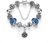 Blue flower European style bracelet