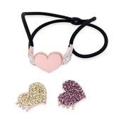 Heart Ponytail holder and hair clip set