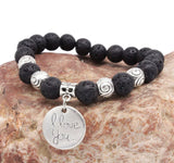 I love you lava rock stretch bracelet