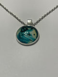 Wolf glass cabochon necklace