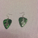 music note guitar pic earrings