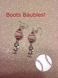 Baseball player earrings