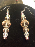 Swarovski crystal necklace & earrings in pink and clear