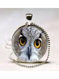 Owl glass cabochon necklace