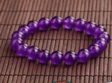 Purple amethyst beaded stretch bracelet