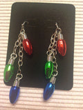 Christmas light chain earrings