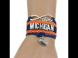 Michigan   College football 🏈 leather style bracelet