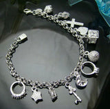 Sterling silver plated 925 charm bracelet