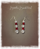 Red and clear beaded holiday earrings