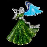 Angel rhinestone brooch