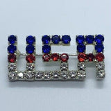 Vintage USA rhinestone brooch