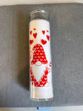 Valentines gnome heart candle